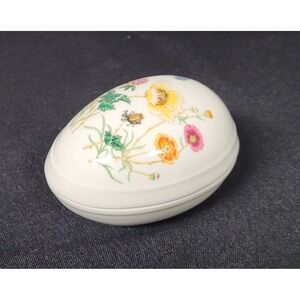 Vintage 1970s/80s Takahashi San Francisco Porcelain Egg-shaped Trinket Box